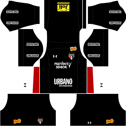 kit são paulo dls17 uniforme goleiro casa 16-17