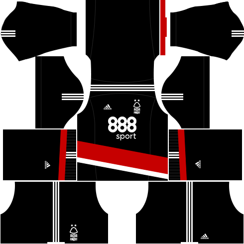 Kit Nottingham Forest dls17 uniforme fora de casa
