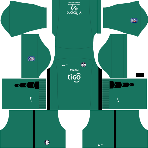 Kit dls17 cerro porteño uniforme goleiro fora de casa 15-16