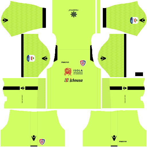 Kit cagliari dls home Gk uniforme goleiro casa 18-19