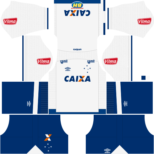 Kit cruzeiro away - uniforme fora de casa 17-18