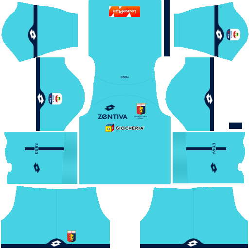 Kit genoa dls home Gk uniforme goleiro casa 18-19