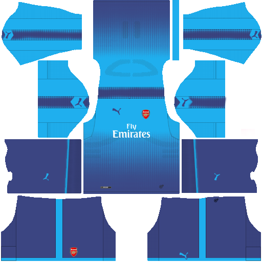 kit Arsenal dls17 away - uniforme fora de casa 17-18