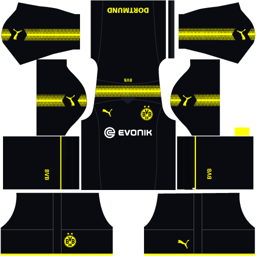 kit borussia Dortmund dls17 away - uniforme fora de casa 17-18