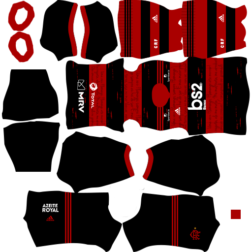 kit flamengo dls20 home uniforme casa 19-20